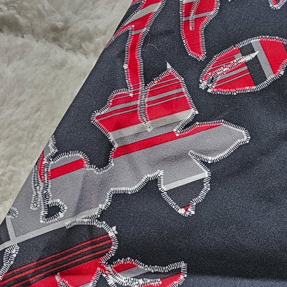 Red Camel Black and Red Plaid Hawaiian Print Lined Swim Trunks M - Picture 2 of 8